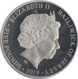 2019 £5 JERSEY 10:55 HOBARTS "FUNNIES" - £5 Proof - Cambridgeshire Coins