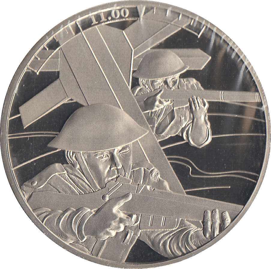 2019 £5 JERSEY 11:00 CANADIAN TROOPS - £5 Proof - Cambridgeshire Coins