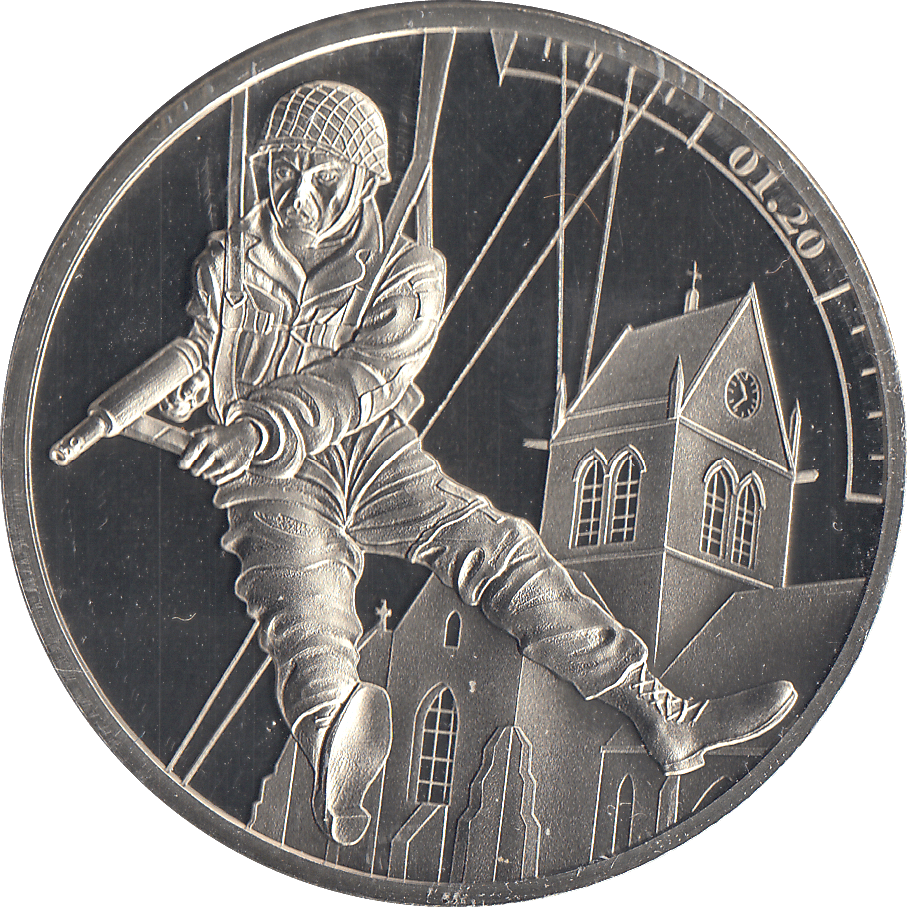 2019 £5 JERSEY 1:20 82nd AIRBOURNE DIVISION - £5 Proof - Cambridgeshire Coins