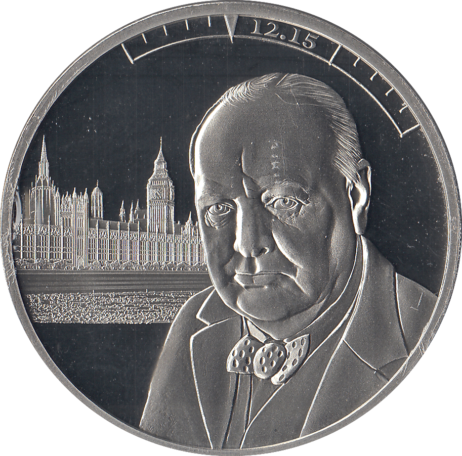 2019 £5 JERSEY 12:15 CHURCHILL ANNOUNCES D - DAY - £5 Proof - Cambridgeshire Coins