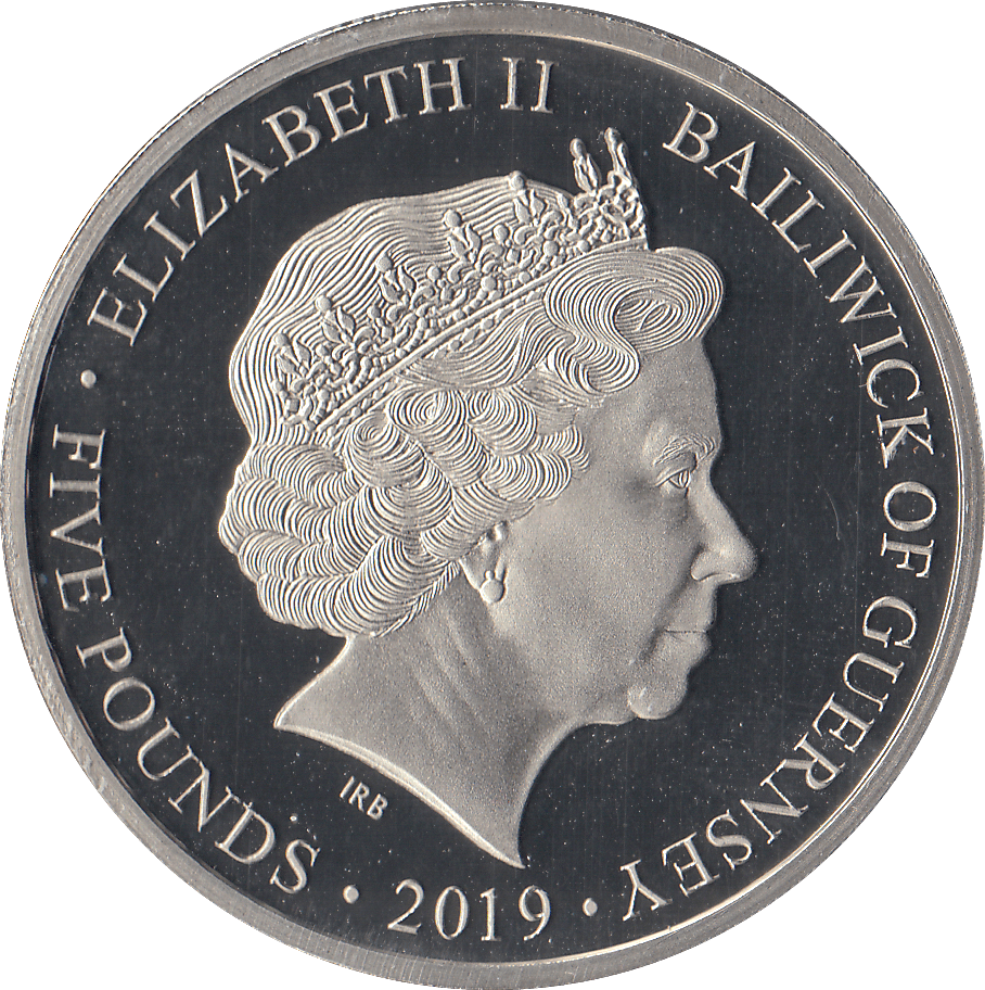 2019 £5 JERSEY 16:05 FISRST SHERMAN - £5 Proof - Cambridgeshire Coins