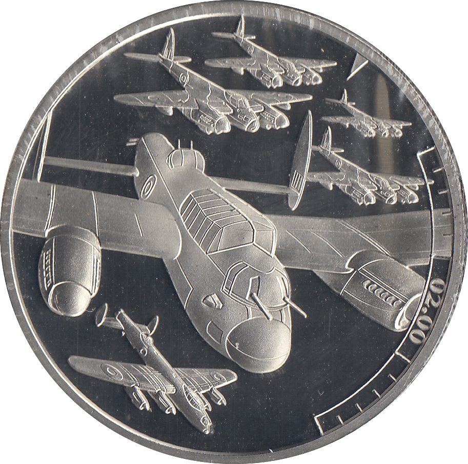 2019 £5 JERSEY 2:00 BOMBERS LEAVE BRITAIN - £5 Proof - Cambridgeshire Coins