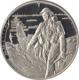 2019 £5 JERSEY 20:55 BRITISH TROOPS SECURE ARROMANCHES - £5 Proof - Cambridgeshire Coins