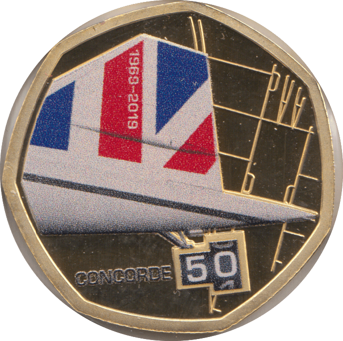 2019 50 CENTS CONCORDE PROOF - WORLD COINS - Cambridgeshire Coins