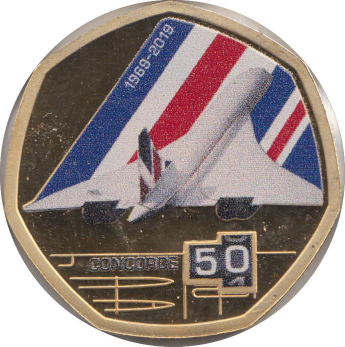 2019 50 CENTS CONCORDE PROOF - WORLD COINS - Cambridgeshire Coins