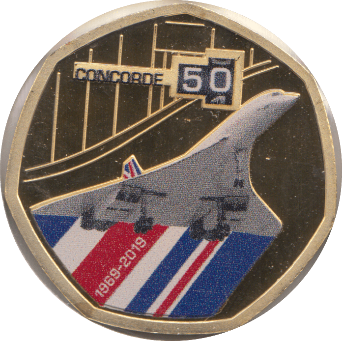 2019 50 CENTS CONCORDE PROOF - WORLD COINS - Cambridgeshire Coins