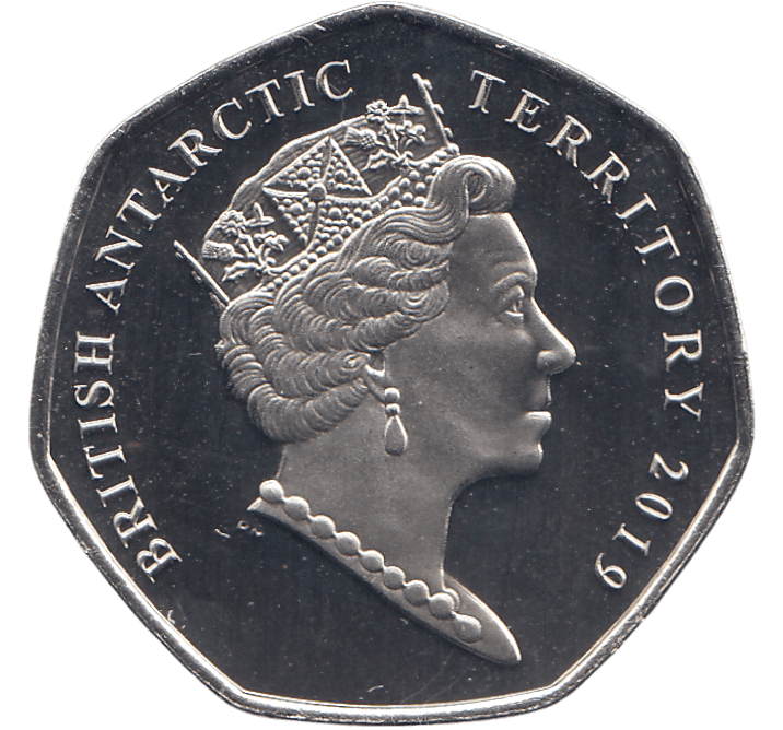 2019 50 PENCE ADELE PENGUIN ANTARCTIC TERRITORY COLOURISED ( BU ) - WORLD COINS - Cambridgeshire Coins