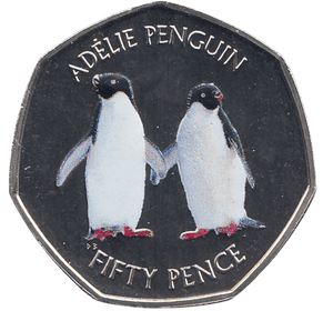 2019 50 PENCE ADELE PENGUIN ANTARCTIC TERRITORY COLOURISED ( BU ) - WORLD COINS - Cambridgeshire Coins