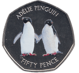 2019 50 PENCE ADELE PENGUIN ANTARCTIC TERRITORY COLOURISED ( BU ) - WORLD COINS - Cambridgeshire Coins