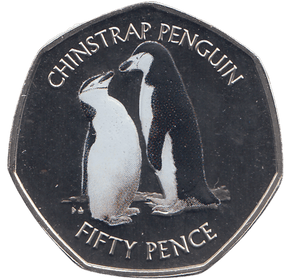 2019 50 PENCE CHINSTRAP PENGUIN ANTARCTIC TERRITORY COLOURISED ( BU ) - WORLD COINS - Cambridgeshire Coins