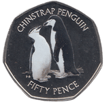 2019 50 PENCE CHINSTRAP PENGUIN ANTARCTIC TERRITORY COLOURISED ( BU ) - WORLD COINS - Cambridgeshire Coins