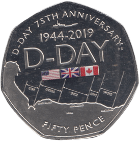 2019 50 PENCE D DAY 75TH ANNIVERSARY - 50p BU - Cambridgeshire Coins