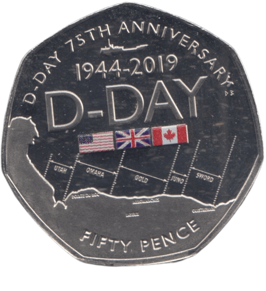 2019 50 PENCE D DAY 75TH ANNIVERSARY - 50p BU - Cambridgeshire Coins