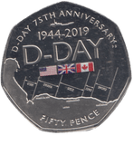 2019 50 PENCE D DAY 75TH ANNIVERSARY - 50p BU - Cambridgeshire Coins