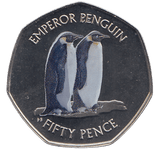 2019 50 PENCE EMPEROR PENGUIN ANTARCTIC TERRITORY COLOURISED ( BU ) - WORLD COINS - Cambridgeshire Coins