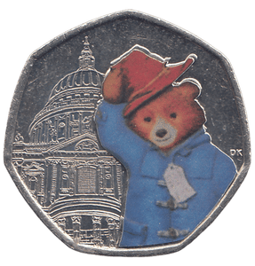2019 50 PENCE PADDINGTON AT ST PAUL'S WITH STICKER ON THE COIN ( BU ) - 50p BU - Cambridgeshire Coins