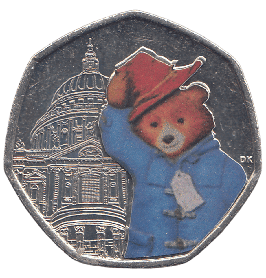 2019 50 PENCE PADDINGTON AT ST PAUL'S WITH STICKER ON THE COIN ( BU ) - 50p BU - Cambridgeshire Coins