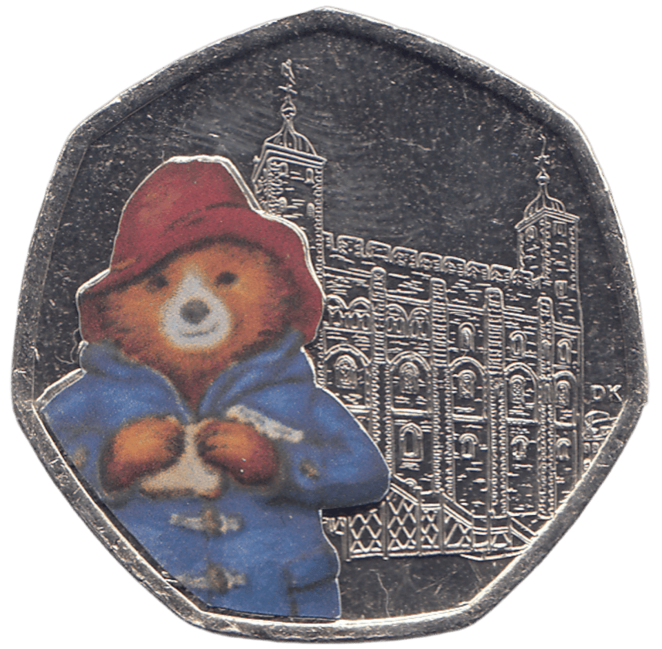 2019 50 PENCE PADDINGTON BEAR COLOURED ( BU ) - WORLD COINS - Cambridgeshire Coins