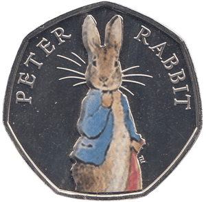 2019 50 PENCE PETER RABBIT COLOURED ( BU ) - WORLD COINS - Cambridgeshire Coins