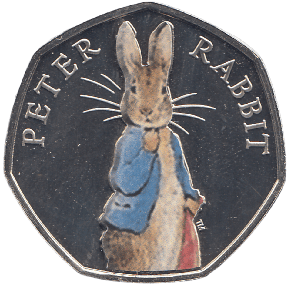 2019 50 PENCE PETER RABBIT COLOURED ( BU ) - WORLD COINS - Cambridgeshire Coins