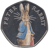 2019 50 PENCE PETER RABBIT COLOURED ( BU ) - WORLD COINS - Cambridgeshire Coins