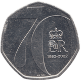 2019 50P QUEEN ELIZABETH II 70TH ANNIVERSARY ( BU ) - WORLD COINS - Cambridgeshire Coins