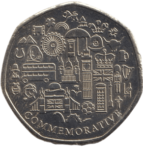 2019 50P SHAPED COIN LAND OF HOPE AND GLORY - 50P SHAPED COIN - Cambridgeshire Coins