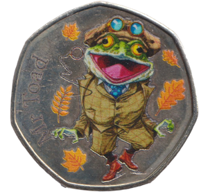 2019 50P SHAPED COIN WIND IN THE WILLOWS COLOURED - WORLD COINS - Cambridgeshire Coins