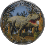 2019 50P SHAPED MEDALLION TYRANNOSAURUS REX - WORLD COINS - Cambridgeshire Coins