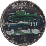 2019 75TH ANNIVERSARY OF D - DAY BAILIWICK OF GUERNSEY £5 BU - WORLD COINS - Cambridgeshire Coins