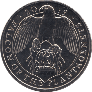 2019 BRILLIANT UNCIRCULATED £5 QUEENS BEASTS FALCON OF THE PLANTAGENETS BU - £5 BU - Cambridgeshire Coins