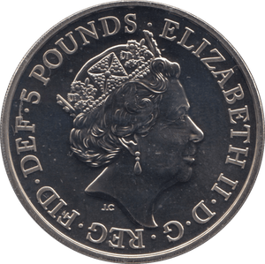 2019 BRILLIANT UNCIRCULATED £5 QUEENS BEASTS FALCON OF THE PLANTAGENETS BU - £5 BU - Cambridgeshire Coins
