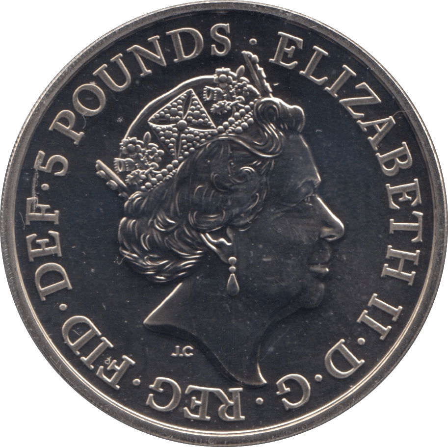 2019 BRILLIANT UNCIRCULATED £5 QUEENS BEASTS FALCON OF THE PLANTAGENETS BU - £5 BU - Cambridgeshire Coins