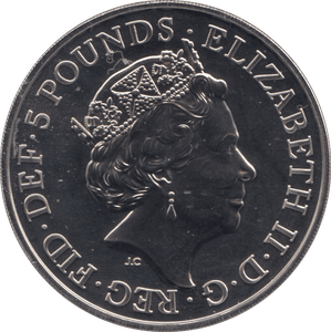 2019 BRILLIANT UNCIRCULATED £5 QUEENS BEASTS YALE OF BEAUFORT BU - £5 BU - Cambridgeshire Coins