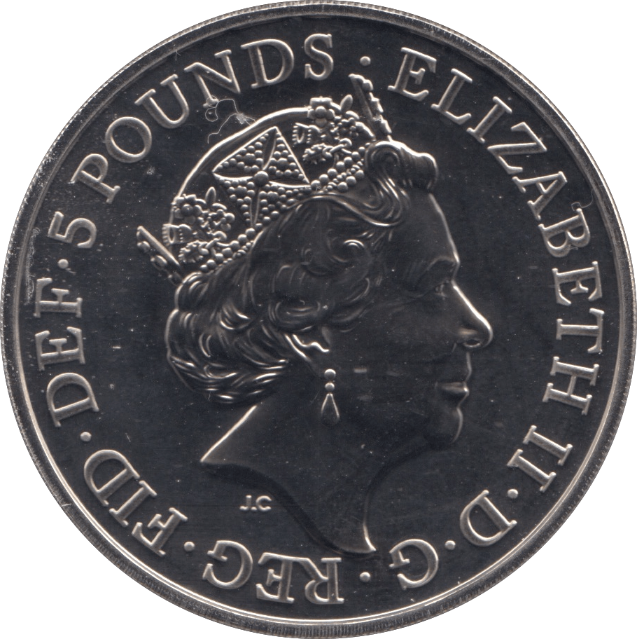 2019 BRILLIANT UNCIRCULATED £5 QUEENS BEASTS YALE OF BEAUFORT BU - £5 BU - Cambridgeshire Coins