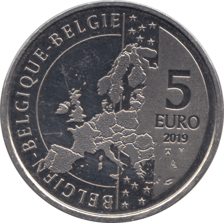 2019 BRILLIANT UNCIRCULATED FIVE EURO BELGIUM - WORLD COINS - Cambridgeshire Coins