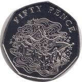 2019 BU 50P BAILIWICK OF GUERNSEY ALADDIN - WORLD COINS - Cambridgeshire Coins