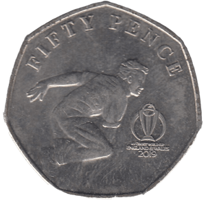 2019 CRICKET WORLD CUP 50P ISLE OF MAN ( BU ) - 50P REGIONAL ISSUES - Cambridgeshire Coins