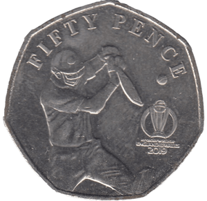 2019 CRICKET WORLD CUP 50P ISLE OF MAN ( BU ) - 50P REGIONAL ISSUES - Cambridgeshire Coins