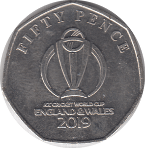 2019 CRICKET WORLD CUP 50P - WORLD COINS - Cambridgeshire Coins