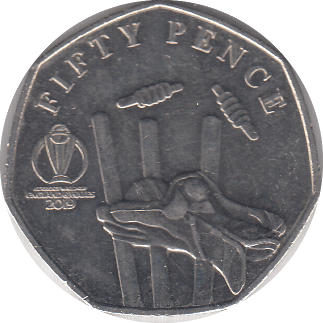 2019 CRICKET WORLD CUP 50P - WORLD COINS - Cambridgeshire Coins