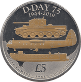 2019 FIVE POUNDS D - DAY 75TH ANNIVERSARY BAILIWICK OF GUERNSEY ( PROOF ) - WORLD COINS - Cambridgeshire Coins