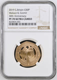 2019 GOLD 50P WALLACE & GROMIT 30TH ANNIVERSARY PF 70 ULTRA CAMEO ( TOP POP ) - NGC GOLD 50P - Cambridgeshire Coins