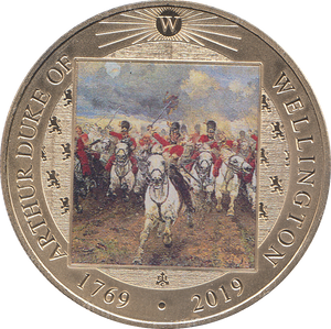 2019 GOLD PLATED CROWN ARTHUR DUKE OF WELLINGTON ( PROOF ) - WORLD COINS - Cambridgeshire Coins