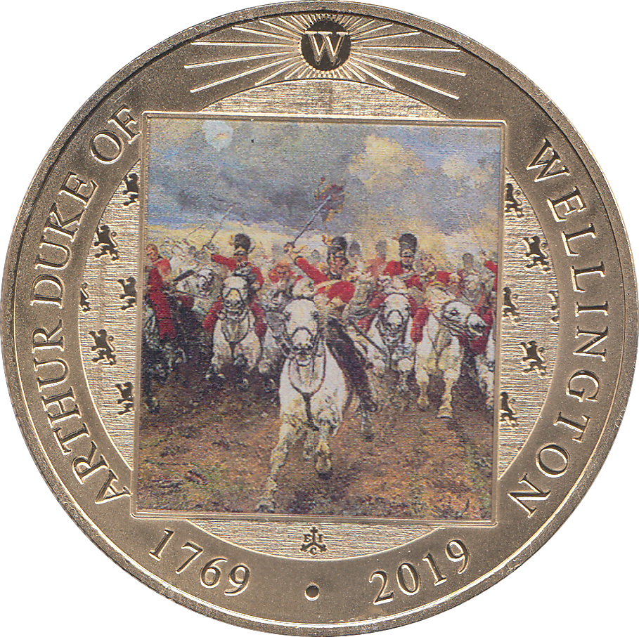 2019 GOLD PLATED CROWN ARTHUR DUKE OF WELLINGTON ( PROOF ) - WORLD COINS - Cambridgeshire Coins