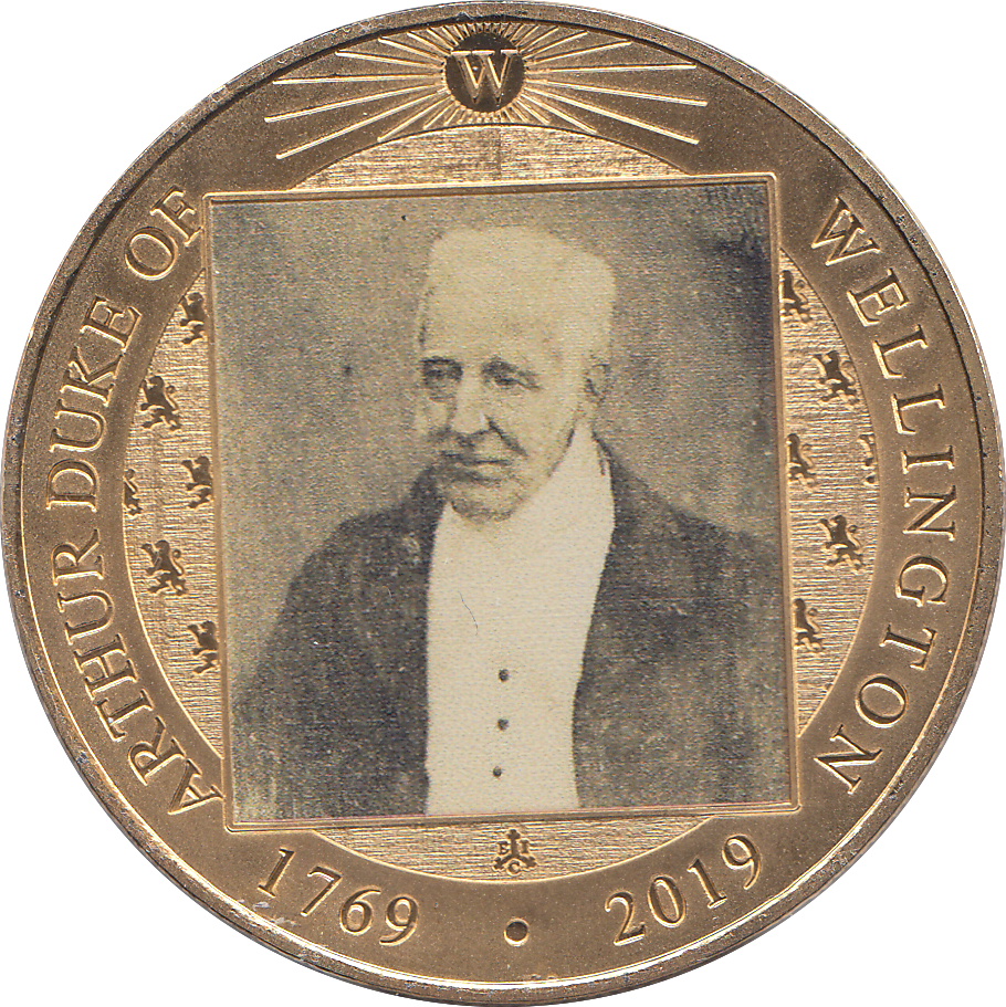 2019 GOLD PLATED CROWN ARTHUR DUKE OF WELLINGTON ( PROOF ) - WORLD COINS - Cambridgeshire Coins