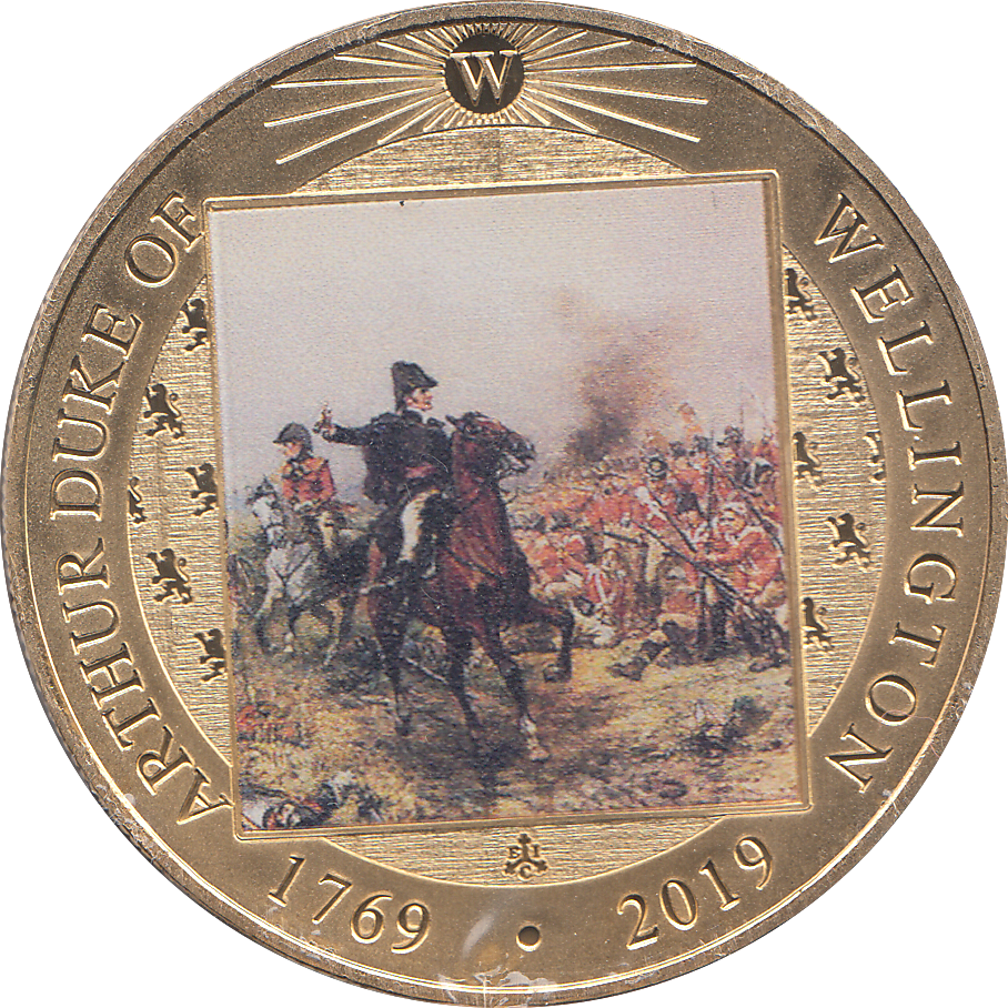 2019 GOLD PLATED CROWN ARTHUR DUKE OF WELLINGTON ( PROOF ) - WORLD COINS - Cambridgeshire Coins
