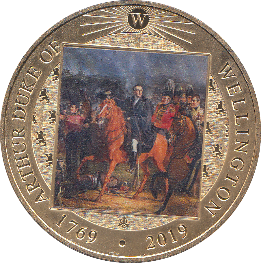 2019 GOLD PLATED CROWN ARTHUR DUKE OF WELLINGTON ( PROOF ) - WORLD COINS - Cambridgeshire Coins