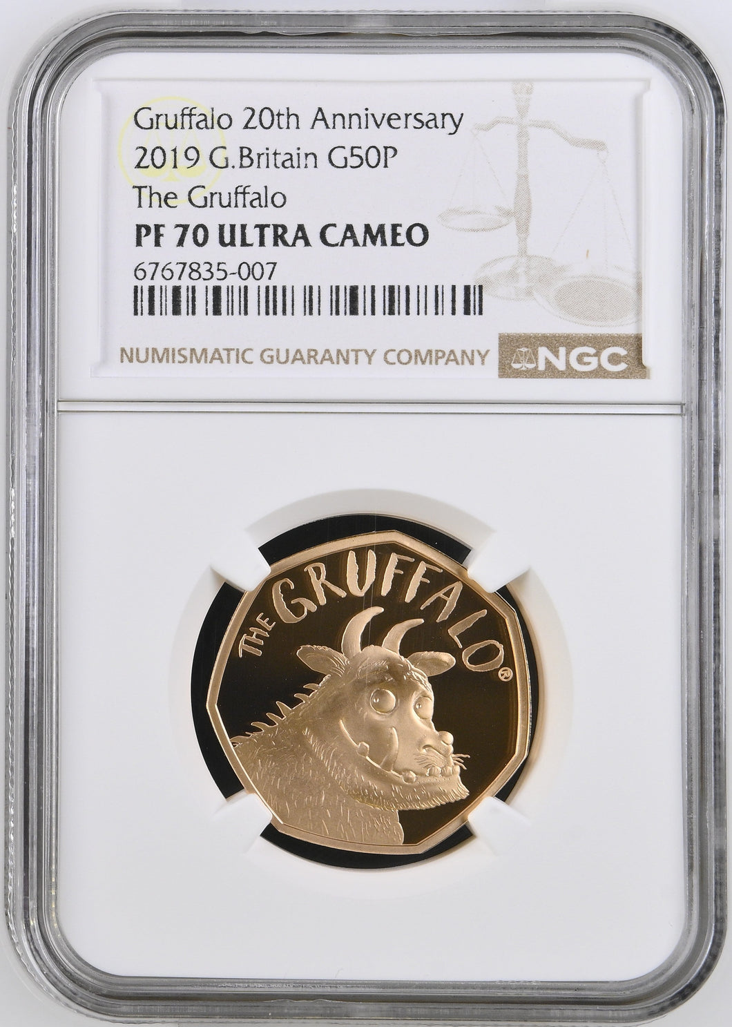 2019 GOLD PROOF 50P THE GRUFFALO ULTRA CAMEO PF 70 - NGC GOLD 50P - Cambridgeshire Coins