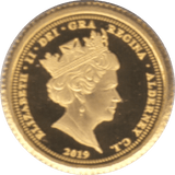 2019 GOLD PROOF FIVE POUNDS ALDERNEY - Gold World Coins - Cambridgeshire Coins